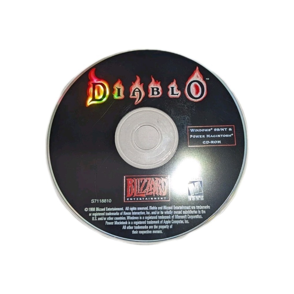 Diablo 1998 PC CD-ROM Blizzard Entertainment S7118810 Vintage Clean Disks